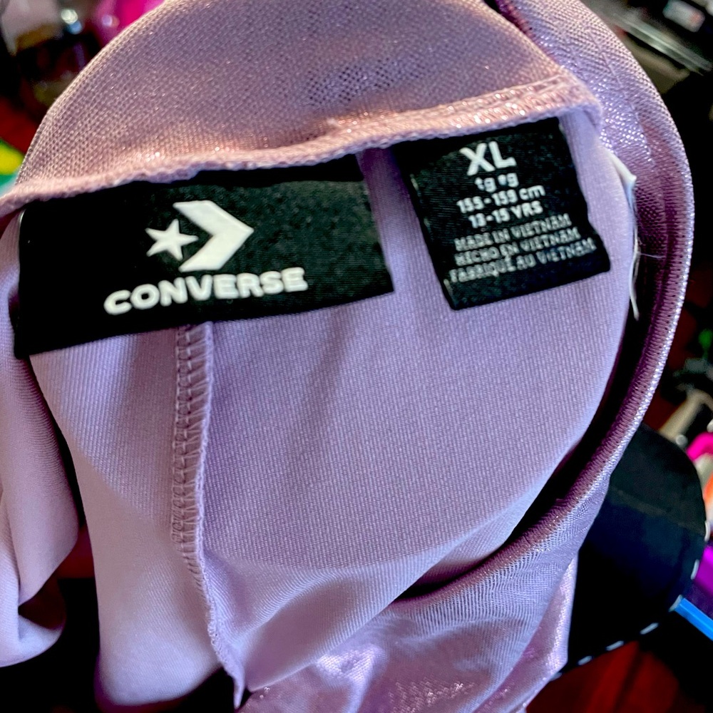 CONVERSE 2 PIECE PINK OUTFIT WORN ONCE TOP SIZE LARGE PANTS SIZE XL SUPERCUTE ! - Picture 11 of 11